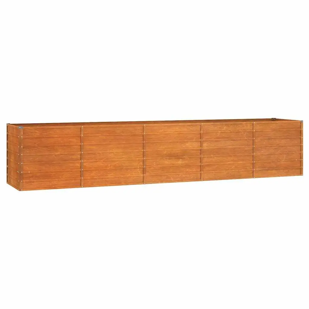 Garden Raised Bed Planter Corten Steel 400x80x77cm Weathering Brown Outdoor
