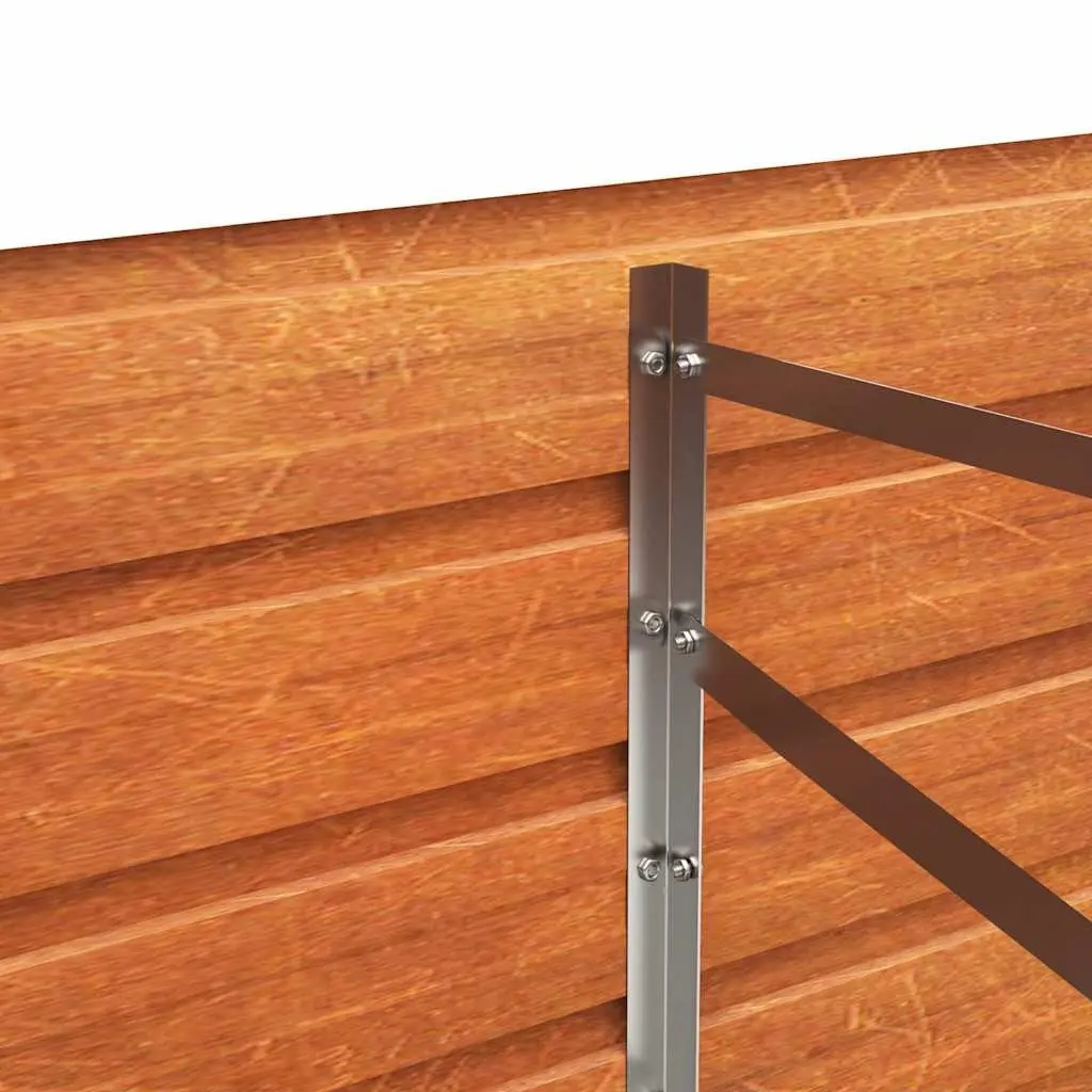 Garden Raised Bed Planter Corten Steel 400x80x77cm Weathering Brown Outdoor