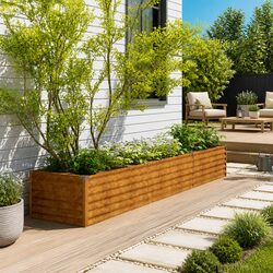Garden Raised Bed 291x50x36cm Corten Steel Planter Box Weathering Vegetable