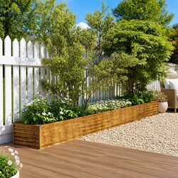 Garden Raised Bed Planter 482x50x36 cm Corten Steel Brown Outdoor Flower Box