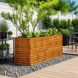 Garden Raised Bed Planter 196x50x69cm Corten Steel Weathering Brown Box