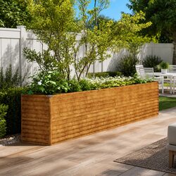 Garden Raised Bed Planter 385x50x69 cm Weathering Steel Outdoor Vegetable