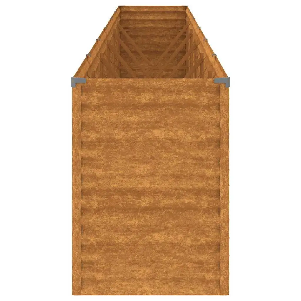 Garden Raised Bed Corten Steel Planter Box 579 x 100 x 36 cm Brown Outdoor Vegetable