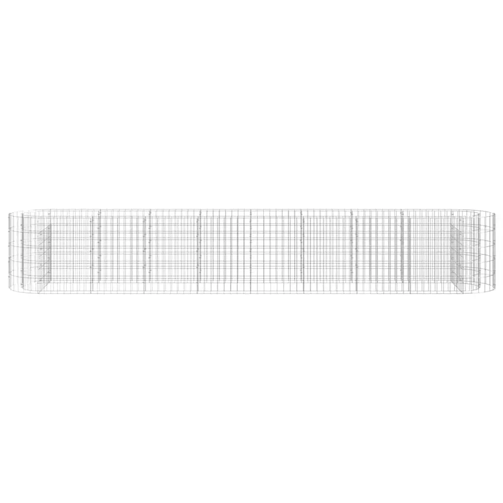 Raised Bed Gabion Planter Silver Galvanised Iron 330x50x50cm