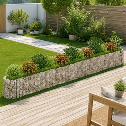Galvanised Iron Gabion Raised Bed Garden Planter Flower Border 470x50x50 cm
