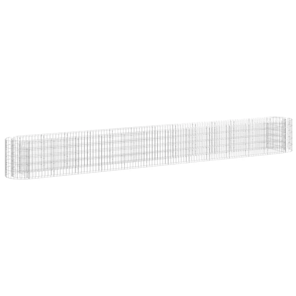 Galvanised Iron Gabion Raised Bed Garden Planter Flower Border 470x50x50 cm Silver