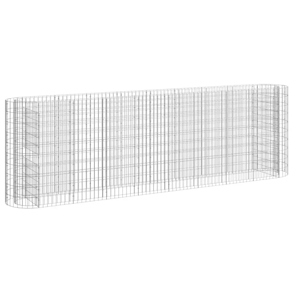 Gabion Raised Bed Garden Planter Sturdy Galvanised Iron 330x50x100cm Silver
