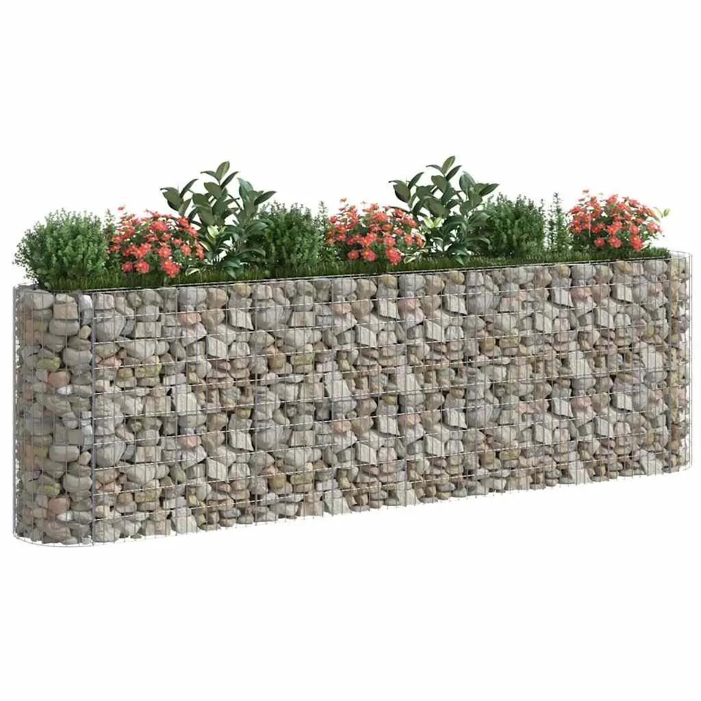 Gabion Raised Bed Garden Planter Sturdy Galvanised Iron 330x50x100cm Silver