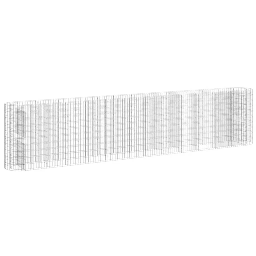 Gabion Raised Garden Bed Planter Weather-Resistant Galvanised Iron 470x50x100cm Silver