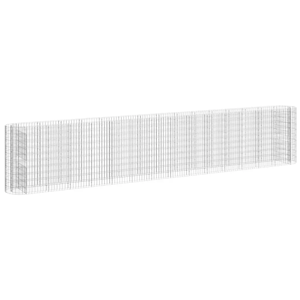 Gabion Raised Bed Planter Galvanised Iron 540x50x100cm Silver