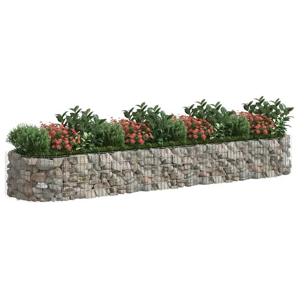 Gabion Raised Bed Garden Planter Galvanised Iron 400x100x50cm Silver