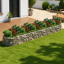Gabion Raised Bed Galvanised Iron Garden Planter Flower Border Patio