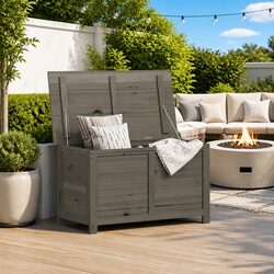 Outdoor Cushion Storage Box Anthracite 100x50x56cm Solid Fir Wood Garden Patio