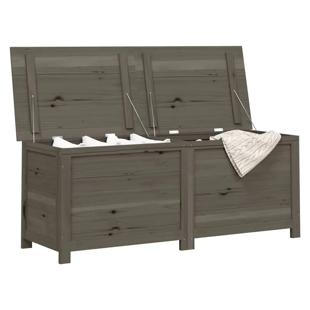 Outdoor Storage Box Solid Fir Wood Garden Cushion Pillow Organizer Anthracite 150x50x56cm