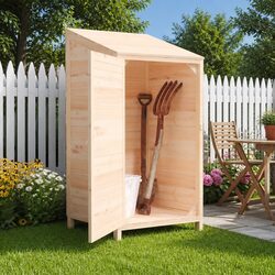 Garden Shed Outdoor Storage 55x52x112cm Solid Fir Wood Backyard Shed