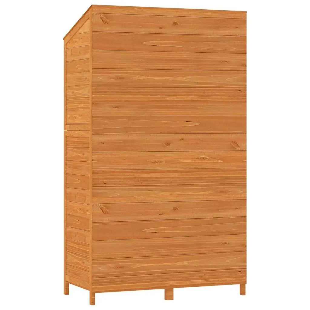 Garden Shed Solid Fir Wood Outdoor Storage 102x52x174.5cm Brown