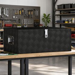 Storage Box Aluminium Tool Box Organiser Portable Carry Handle Locking System