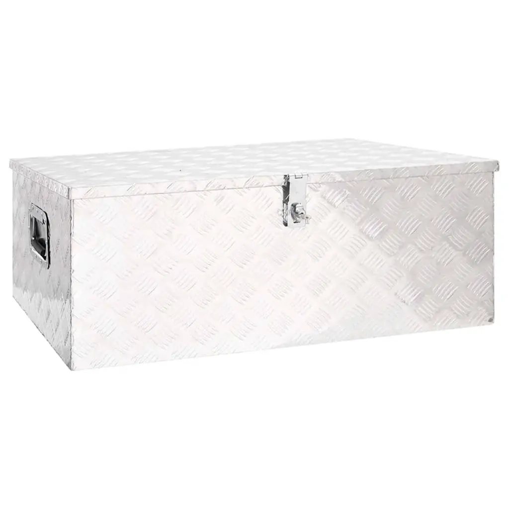 Aluminium Storage Box Lockable 100x55x37cm Silver Portable Organiser