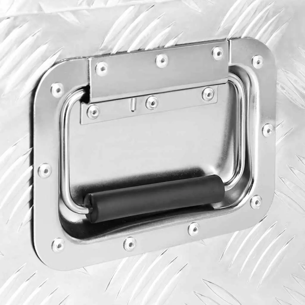 Aluminium Storage Box Lockable 100x55x37cm Silver Portable Organiser