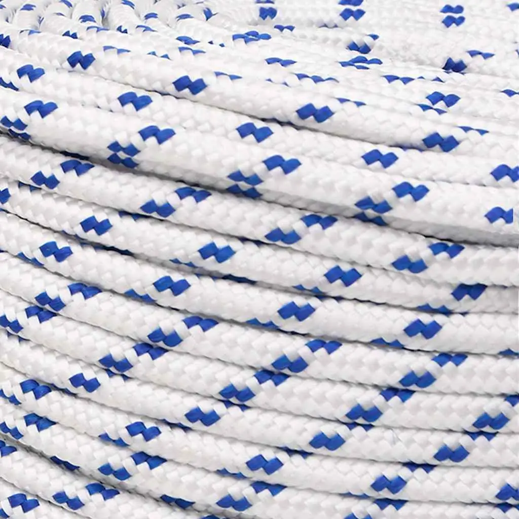 Boat Rope 10mm Braided Polypropylene Marine Sailing Dock Line 100m White
