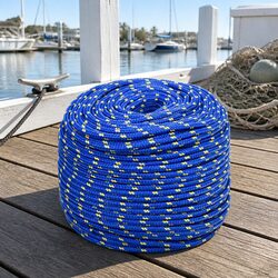 Boat Rope 8mm 25m Blue Braided Polypropylene Marine Dock Line Sailing Rigging