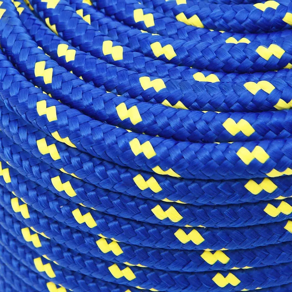 Polypropylene Boat Rope 12mm Braided Blue 100m Weather Resistant Marine Sailing Dock Line