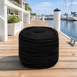 Boat Rope 8mm 50m Black Polypropylene Marine Dock Line Sailing Yachting Rigging