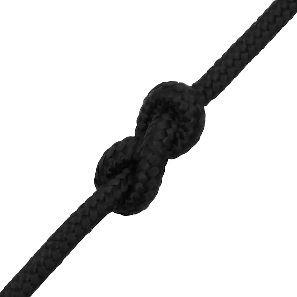 Marine Rope Braided Polypropylene 10mm 50m Black for Sailing Boating Yachting Dock Lines