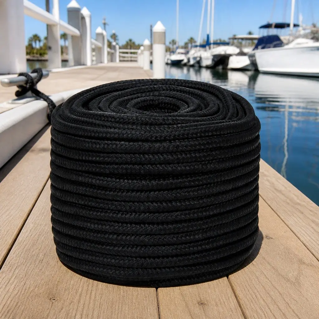 Marine Rope Polypropylene Braided Line 12mm Black 25m