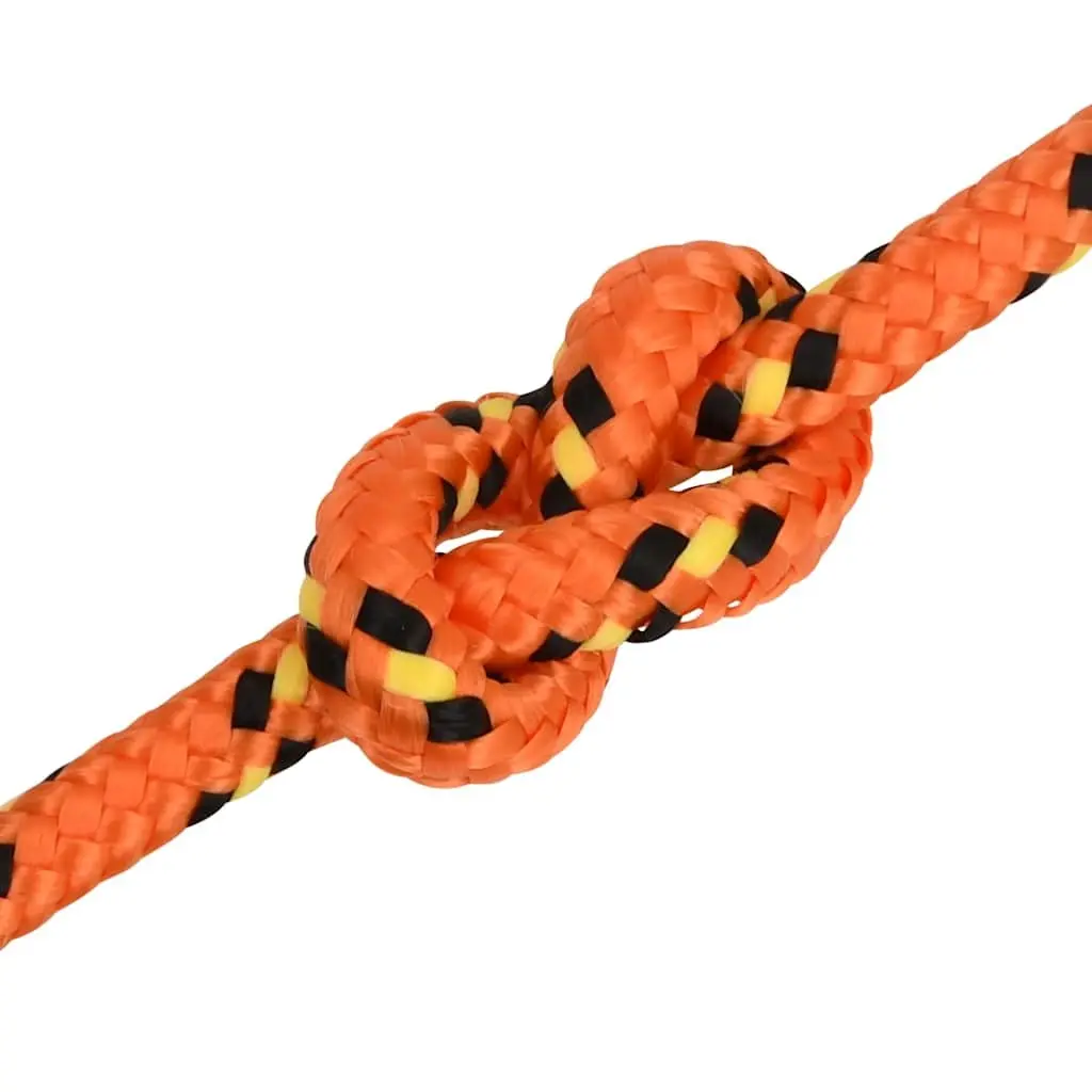 Boat Rope Braided Polypropylene 8mm Orange 50m Marine Dock Line Rigging