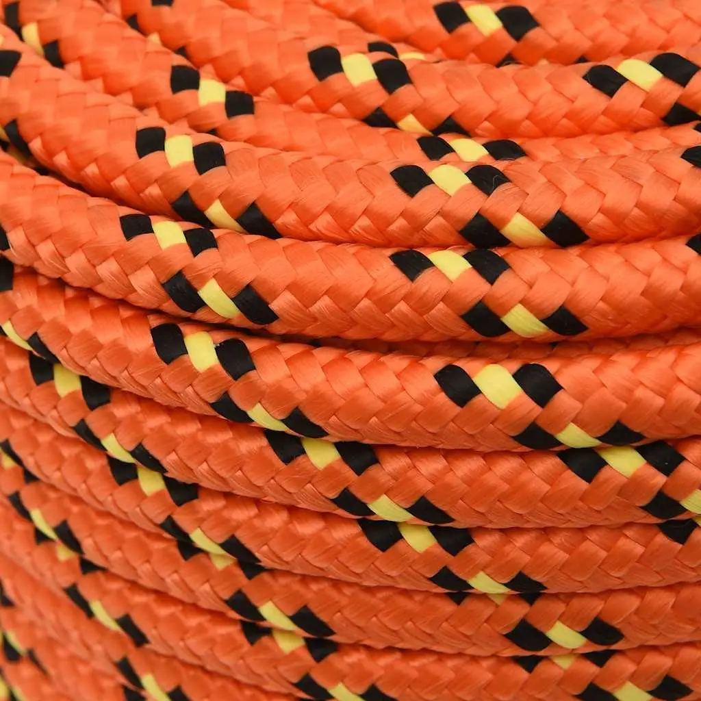 Marine Rope Braided Polypropylene 12mm Orange 100m Dock Line