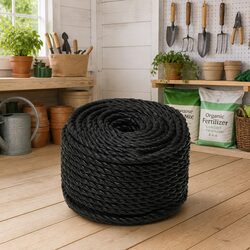 Work Rope Black 10mm 25m Twisted Polypropylene Cord General Purpose