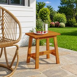 Solid Wood Stool 45x29x45cm Rectangular Plant Step Seat Indoor Outdoor Furniture