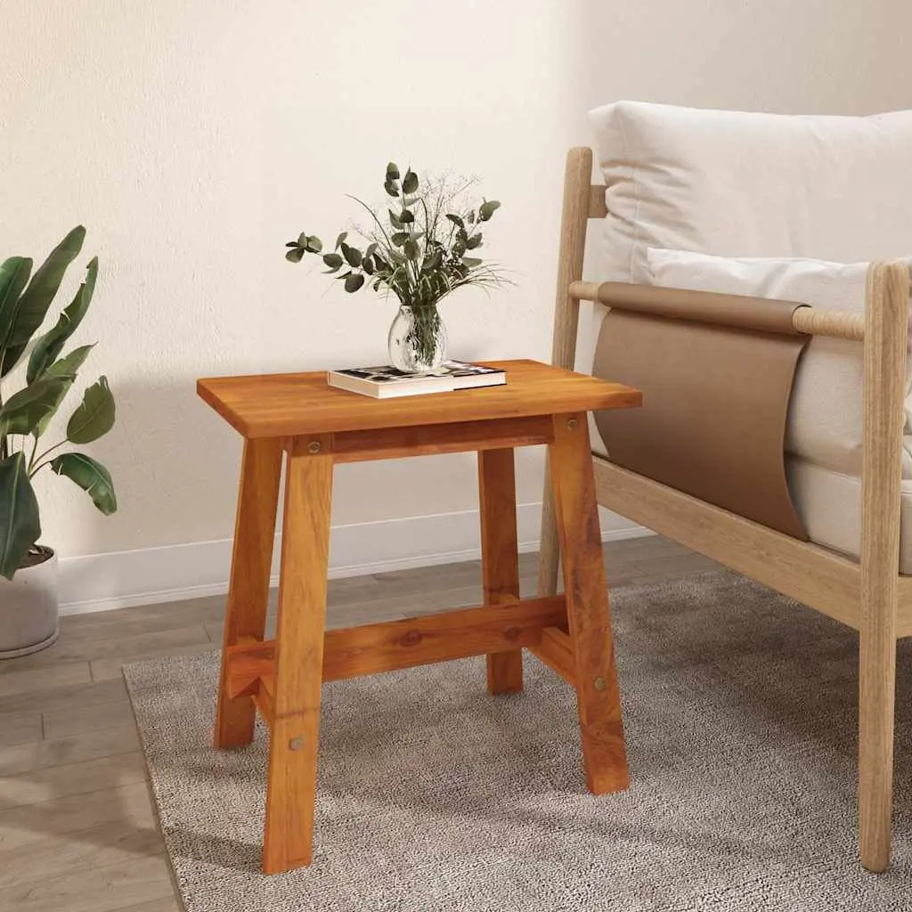 Solid Wood Stool Rectangular 45x29x45cm Brown Indoor Outdoor Furniture