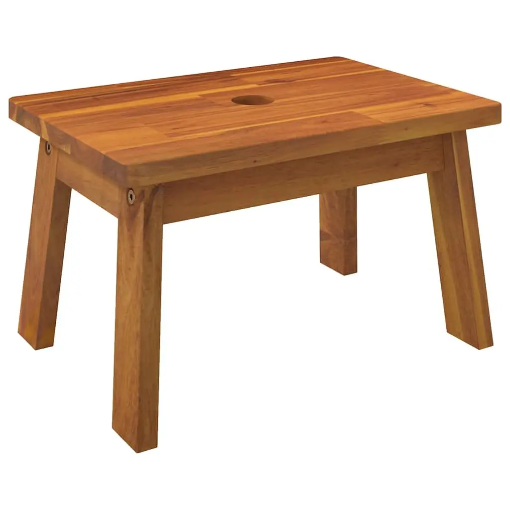 Step Stool Solid Acacia Wood Brown 38x26x22cm Portable Footrest for Kitchen Bedroom