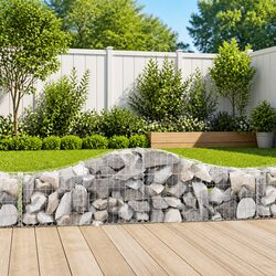 Arched Gabion Basket 200x30x40/60cm Silver Garden Barrier Retaining Wall