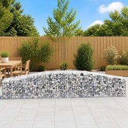 Arched Gabion Basket 400x50x40/60 cm Garden Barrier Retaining Wall Decorative