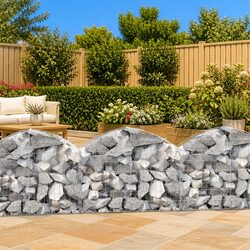 Arched Gabion Basket Garden Barrier Retaining Wall Decorative Outdoor Planter