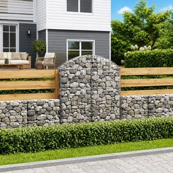 Arched Gabion Basket 100x30x120/140 cm Garden Barrier Retaining Wall Decorative