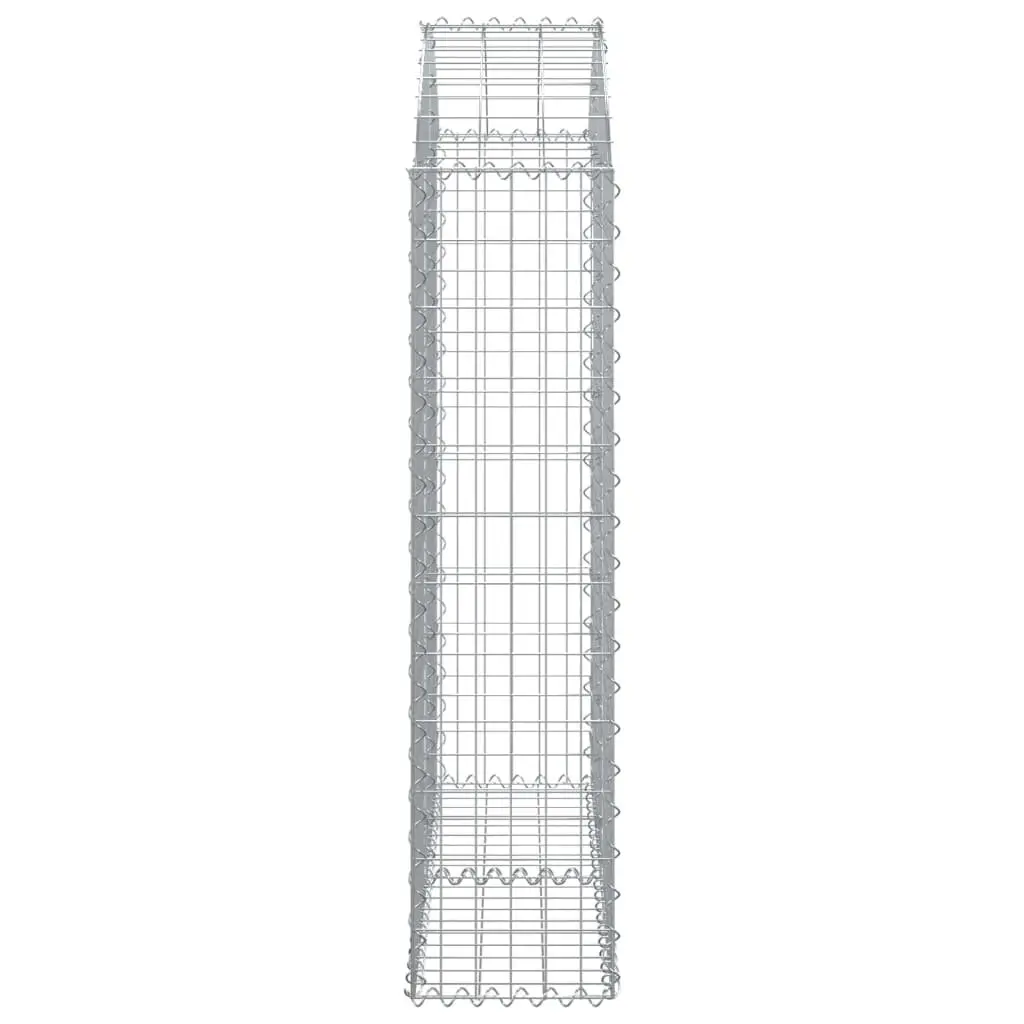 Arched Gabion Basket Decorative Garden Barrier 100x30x120140 cm Galvanised Iron Silver