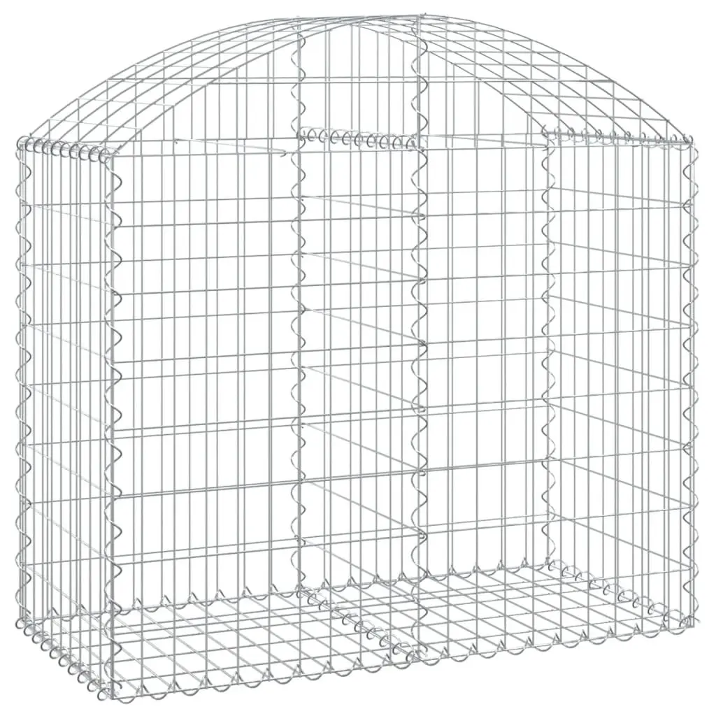 Gabion Basket Decorative Arched Retaining Wall 100x50x80/100 cm Silver Galvanised Iron