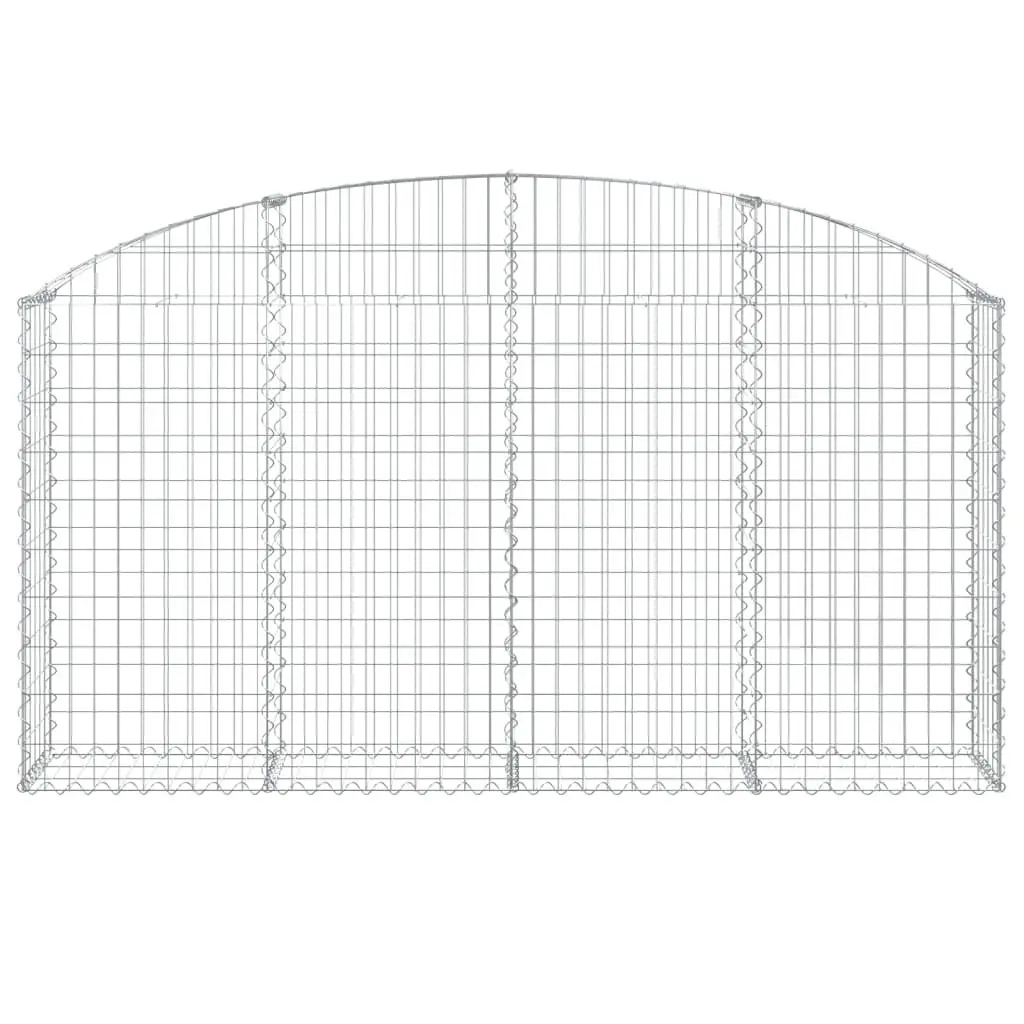 Arched Gabion Basket Decorative Garden Barrier 200x30x100120 cm Galvanised Iron Silver