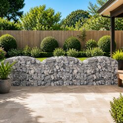 Arched Gabion Basket 200x50x100/120 cm Garden Barrier Retaining Wall Decorative