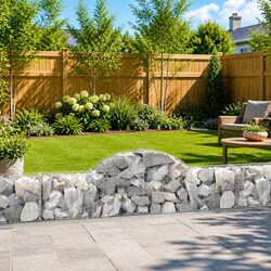 Arched Gabion Basket Garden Barrier 200x30x40/60 cm Decorative Retaining Wall