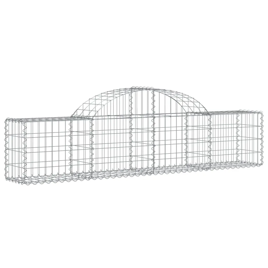 Arched Gabion Basket Garden Barrier 200x30x40/60 cm Decorative Retaining Wall