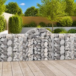 Arched Gabion Basket Garden Barrier Retaining Wall Decorative Outdoor Planter
