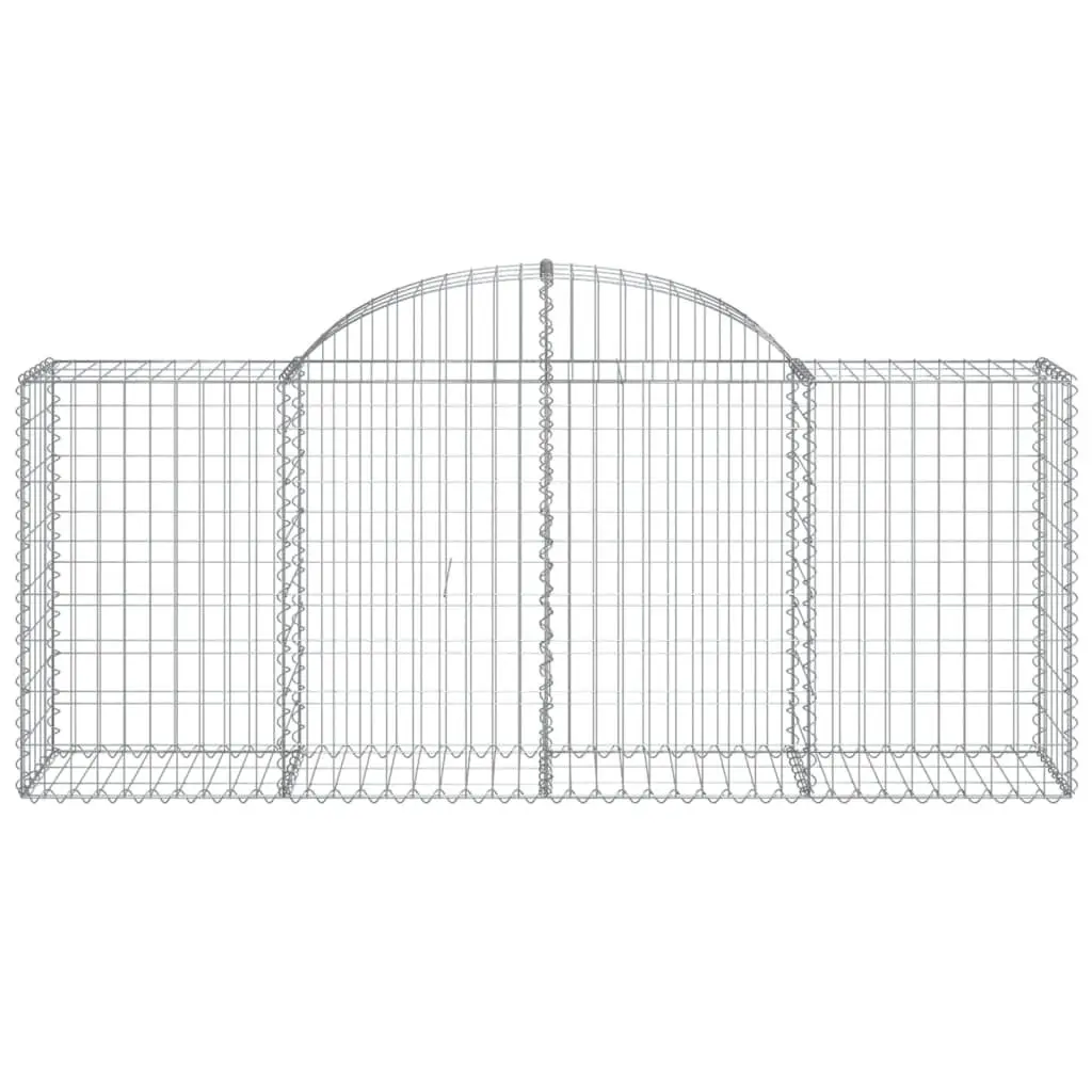 Arched Gabion Basket 200x50x80/100 cm Garden Barrier Retaining Wall Decorative