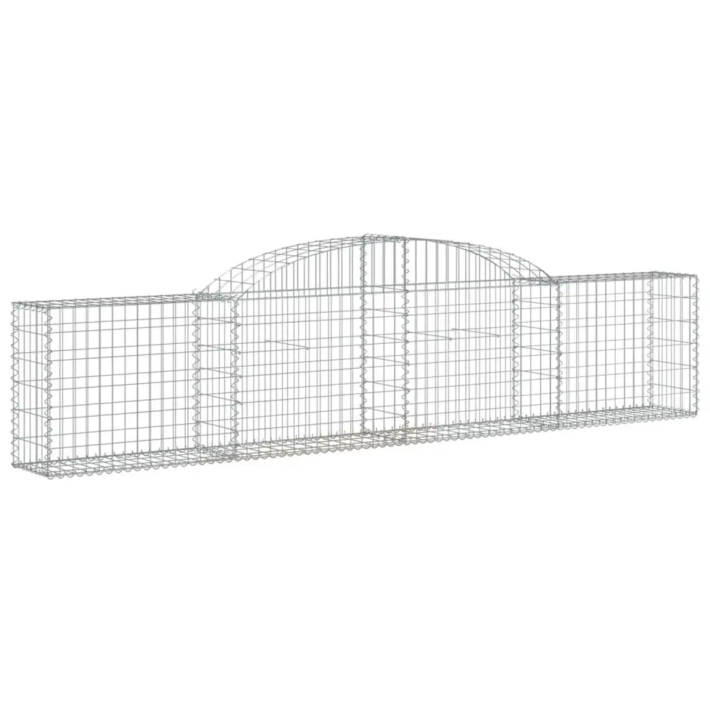 Gabion Basket Arched Garden Barrier Retaining Wall Silver Galvanised Iron 300 x 30 x 60 80 cm