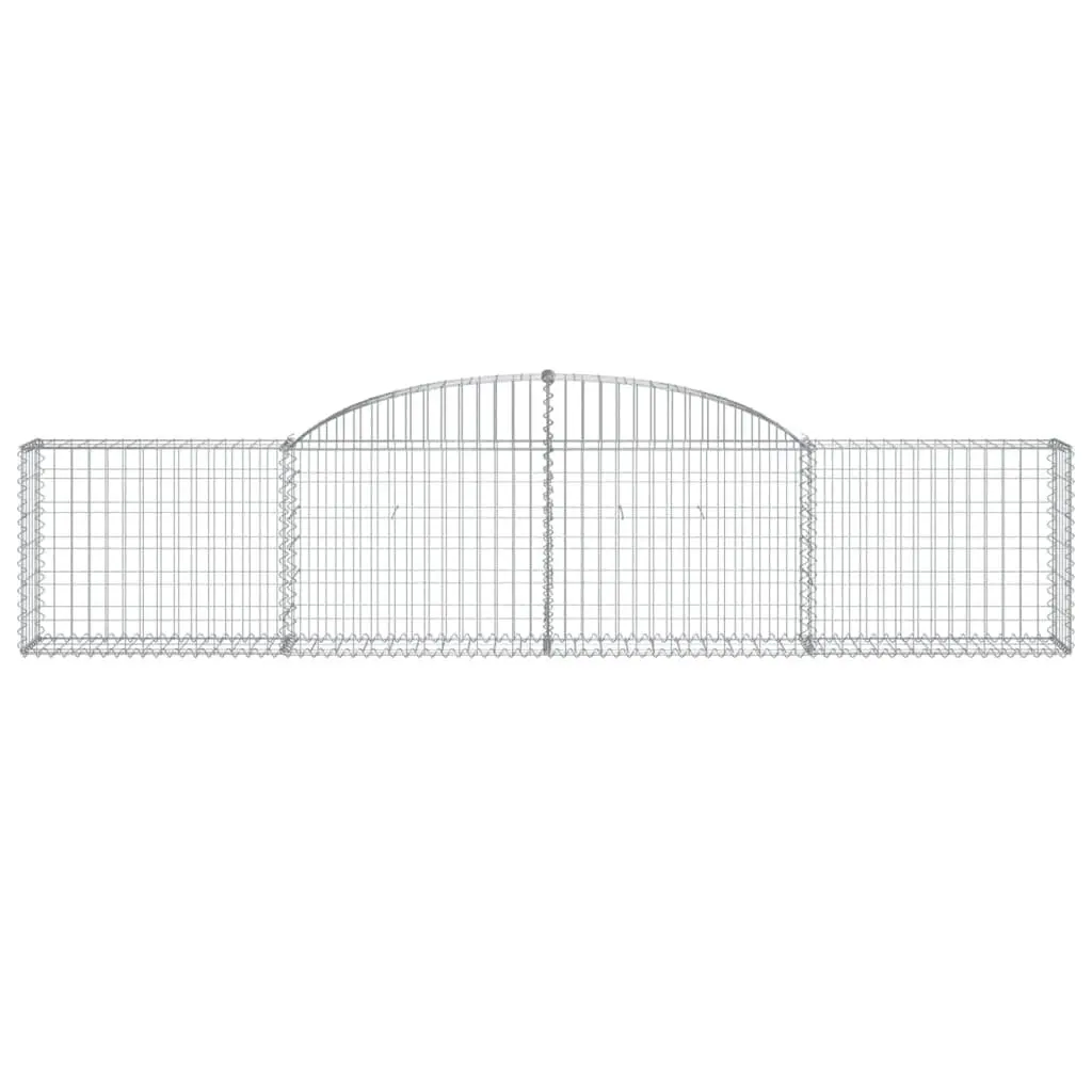 Gabion Basket Arched Garden Barrier Retaining Wall Silver Galvanised Iron 300 x 30 x 60 80 cm