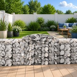 Arched Gabion Basket Garden Barrier Retaining Wall Decorative Outdoor